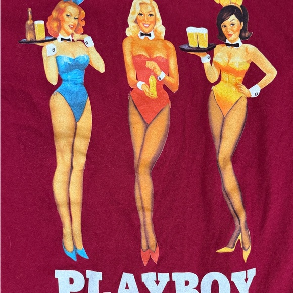 Playboy Red Graphic T-Shirt Sz M - Picture 2 of 4